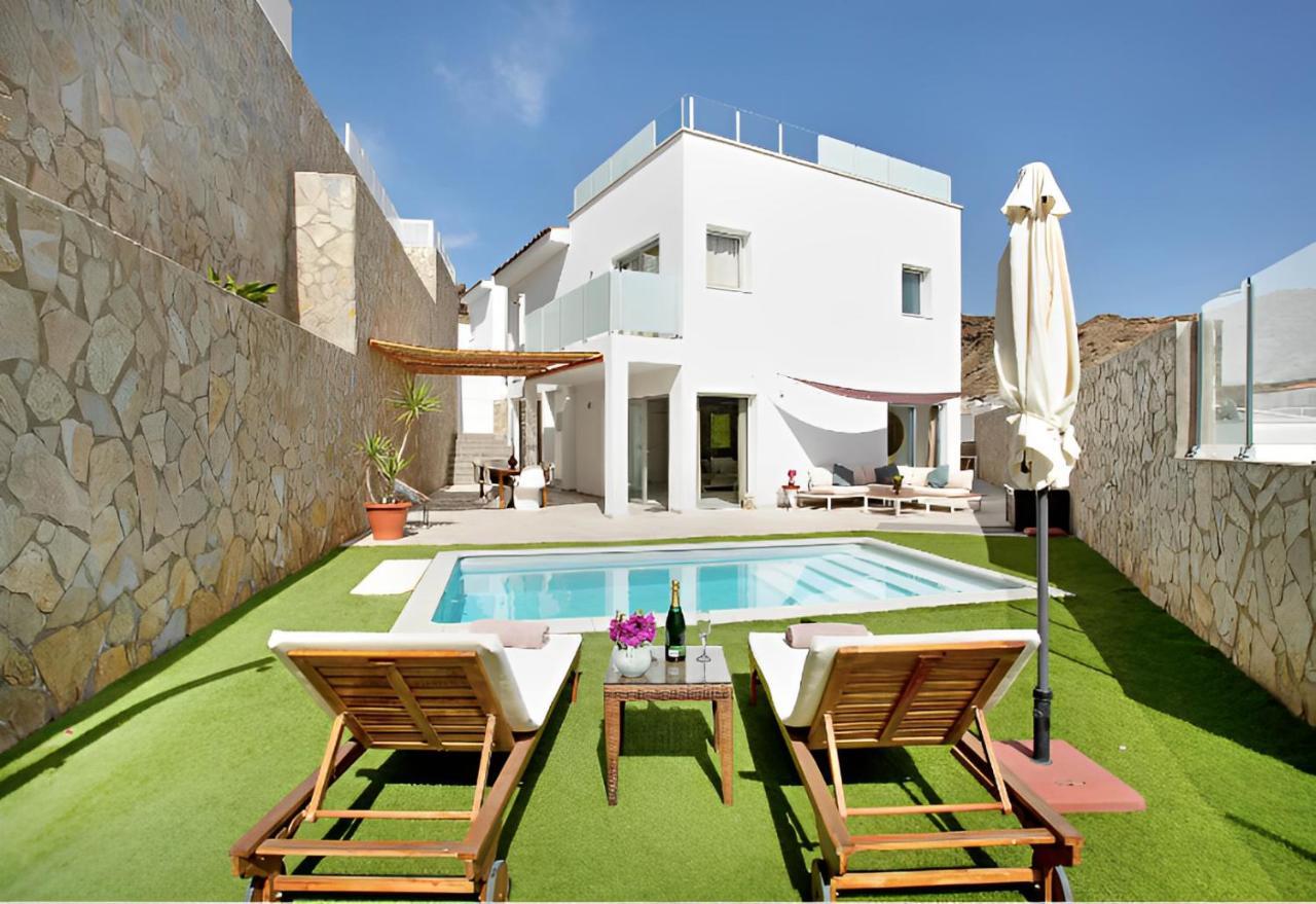 Dream Villa With Heated Pool, Rooftop & Ocean Views Mogán Zewnętrze zdjęcie
