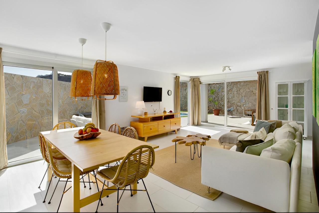 Dream Villa With Heated Pool, Rooftop & Ocean Views Mogán Zewnętrze zdjęcie